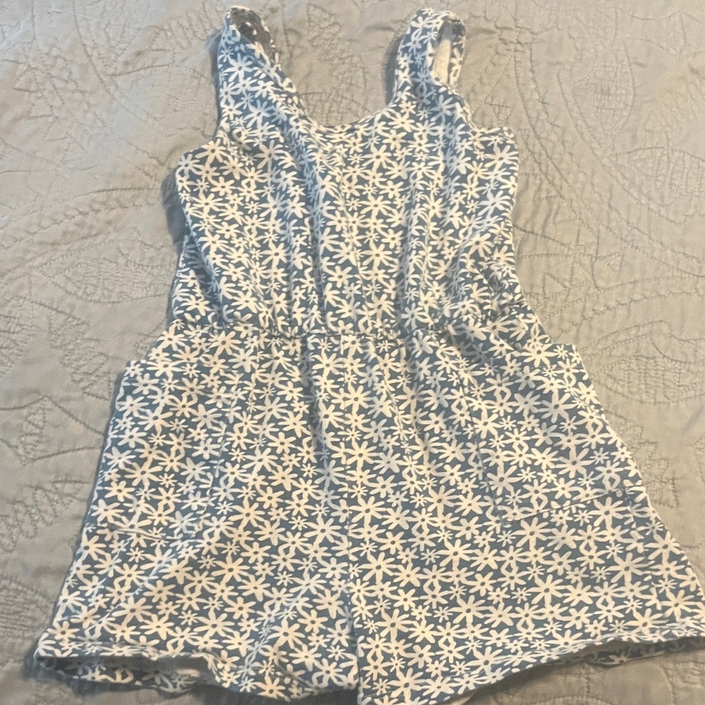 Romper in Blue and White